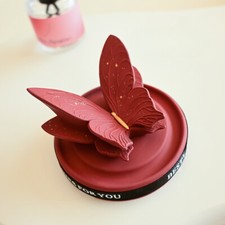 Red 3D Butterfly Ornament Desktop Diffuser Stone Decoration Car Ornaments Gift