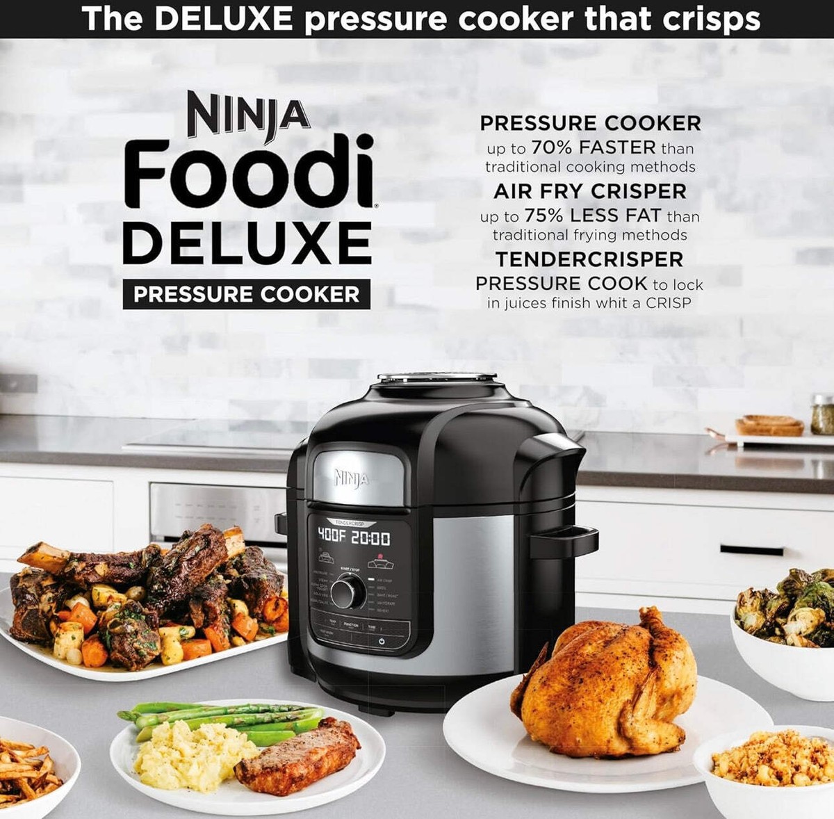 Ninja FD401 LP3 Foodi 12-in-1 Deluxe XL 8 qt. Pressure Cooker