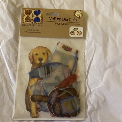 Paper Reflections 19 Vellum Die Cuts  Boy s Activities BRAND NEW