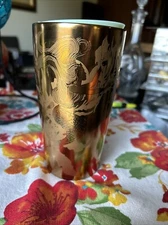 Starbucks Spring Ceramic Gold Copper Siren Mermaid Tumbler Mug Cup 12oz NWT 2022