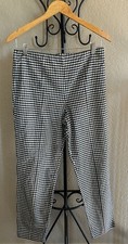 Veronica Beard Pants Cropped Black  White Checkered Zip Back Sz 8
