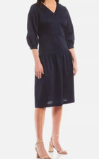 NWT $228 J. McLaughlin Dara Solid Women's Drop Waist Dress Size XL Deep Navy