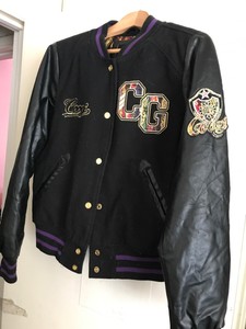 coogi leather bomber jacket