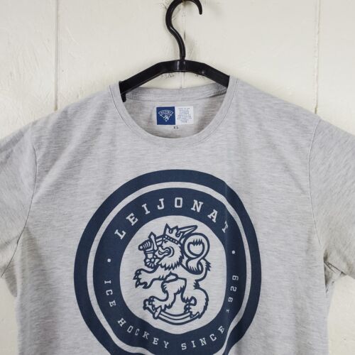 Camisa Leijonat Para Hombre Extra Grande Gris Cuello Redondo Manga Corta Gráfico Hockey sobre Hielo - Imagen 2 de 17