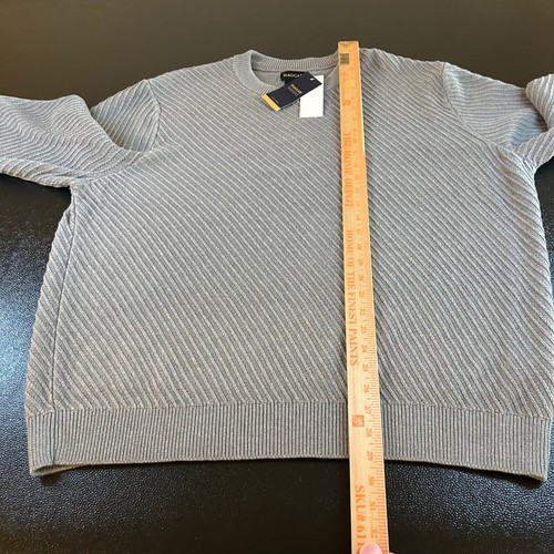 Haggar Crewneck Sweater Ribbed Knit Pullover Casual Heather Gray Men 2XL XXL NWT - Picture 8 of 9