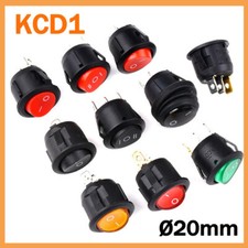 On/Off Round Rocker Switch 20mm SPST 2 3 Pin 2 3 Position 6A/250V 10A /125V KCD1