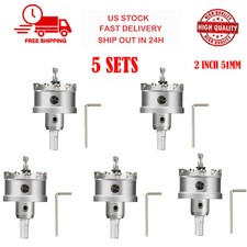 5X 51mm/2" inch Carbide Tip TCT Hole Saw Cutter Drill Bit For Steel Metal Alloy
