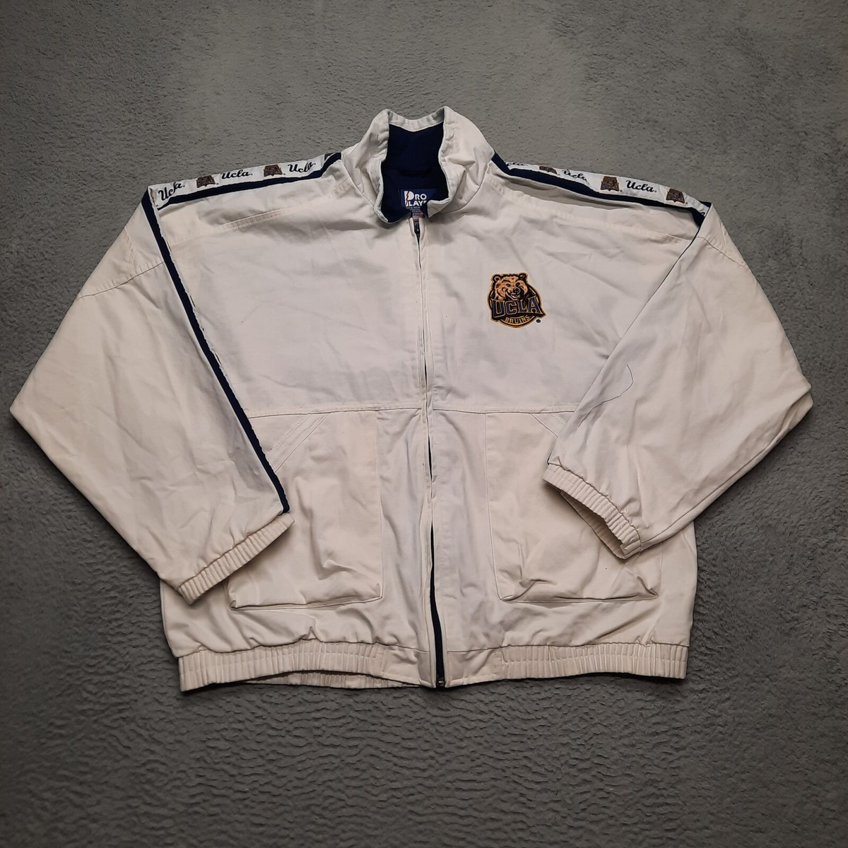 VINTAGE Pro Player UCLA Bruins Jacket Mens Size XL White