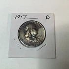1957 D Franklin Half Dollar 90% Silver Coin Exact Coin Shown