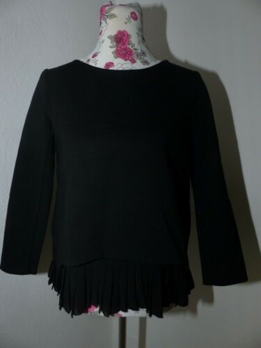 Nowa bluzka damska BA&SH Henne rozm. XS (0) czarna tylna plisowana wkładka długi rękaw - Zdjęcie 1 z 7