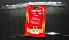 10 Loose Cardboard Gold Perfect Fit Sleeves for Top-Load 3x4 from 75-140 Pt Bag
