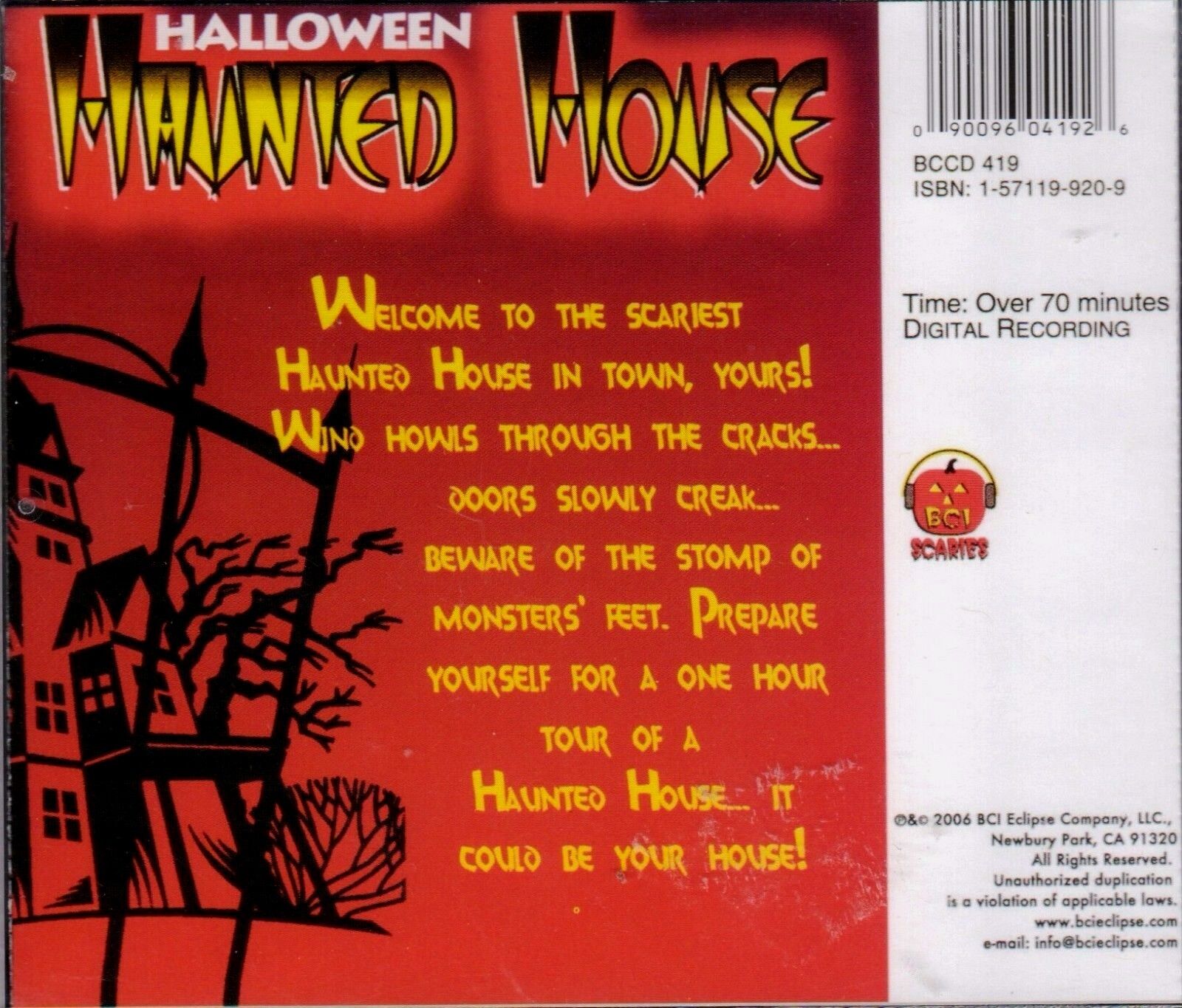 Halloween Haunted House CD - Over 70 Minutes Of Spooky Sounds