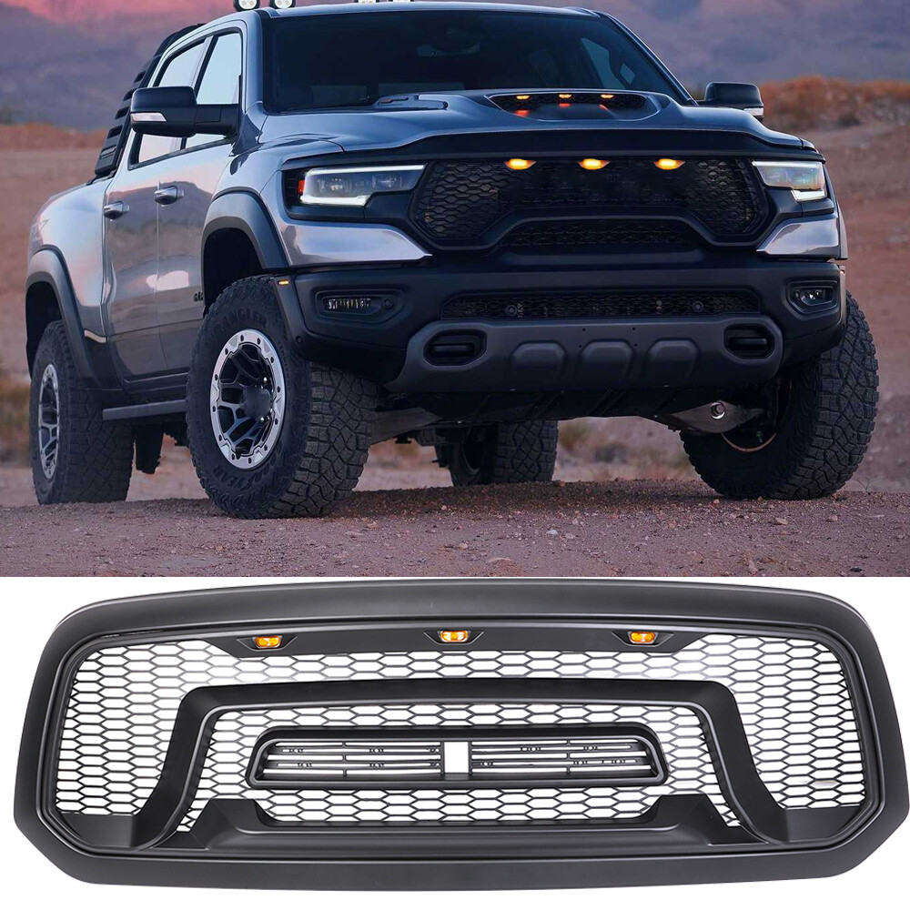Limited Style Grille For 2013-2018 Dodge RAM 1500 Grill With Letters Matte Black