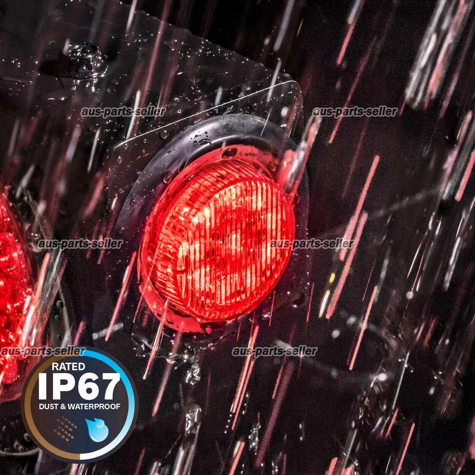 5 Pairs Red Round 2.8" Side Marker Light Truck Trailer Lamps 9 LED Sealed 12-24V - Image 2 of 4