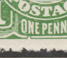 1924 NO WMK KGV 1d GREEN "SCARCE" "ERROR" "SECRET MARK" BW 79 {4}D $60.00