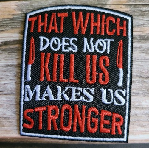 That Which Does Not Kill Us Makes Us Stronger Embroidered Iron on Patch. - 第 1/2 張圖片