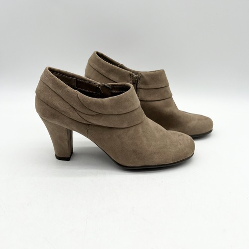 Aerosoles Shoes Heel Boots Starring Role Brown Zip Ankle Booties Size 8.5 New - Picture 4 of 8