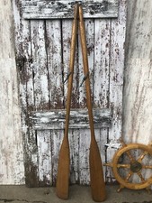 2 Vintage Wood Boat Oars Smokers Brand 66 Lak...