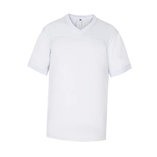 Mens Blank Football Jersey,Polyester Plain Football Shirt Medium 