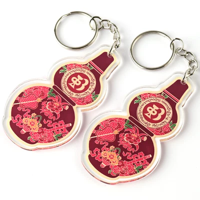 FUNGIFTCORNER Abundance Wu Lou Amulet Feng Shui Keychains, Acrylic, Made in USA (2 Pack)