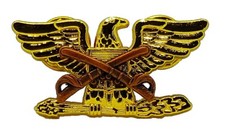 Cavalry Colonel Rank Officer Insignia Sabers Badge Hat GOLD Pin US Army Cav