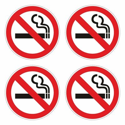 4x Aufkleber | Rauchen verboten | NO SMOKING | Rauchfrei | MADE IN GERMANY #D010