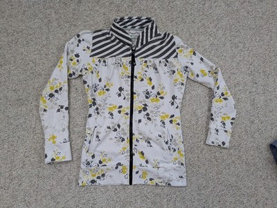 Süße Sweatjacke 36 S Ecko Function weiß Baumwolle weich Kragen Raffung Maße