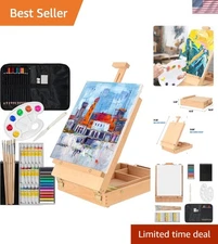 Complete 45-Piece Acrylic Paint Set with Adjustable Easel for All Skill Levels