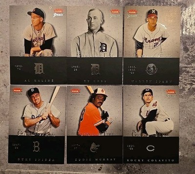 2004 Fleer Greats of the Game Glory of Their Time Lot Of 6 #ed Cobb Snider 