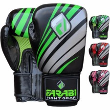 Guantes de boxeo de cuero FARABI Rex guantes de boxeo de entrenamiento de combate 10 OZ-16 OZ