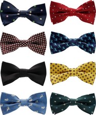 8 PCS Boys Bow Ties Pretied Adjustable Kids Children Toddler Formal Necktie