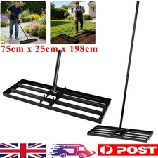 Levelling Rake With Tiltable Handle Foldable Level Lawn Tool Garden Soil Rake