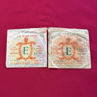 Lot 2 Racines Tortue Nylon E 10/100 La Soie Vintage Pêche 0,5kg - Photo 1/2
