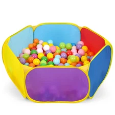 Large Pop-Up Kids Ball Pit Tent with Basketball Hoop  Storage Bag