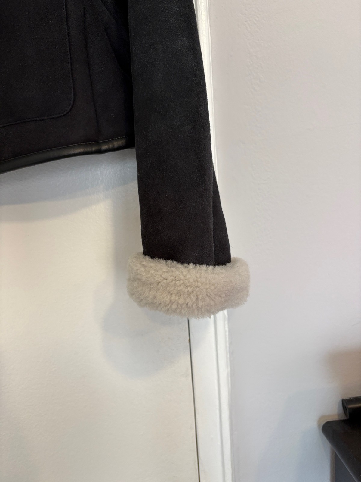 J. Crew Collection black shearling jacket - size medium image 6