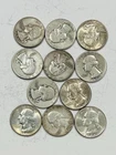 Lot Of 11 United States Silver Washington Quarters 1.98oz ASW
