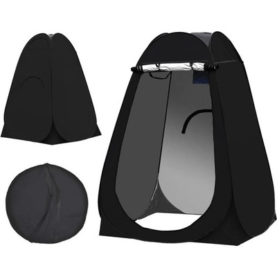 Camping Toilettenzelt Pop-Up Duschzelt 150x150x190 cm - Schwarz,  & UV-Schutz