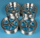 Vintage 2.2“Aluminum Wheels 5 Stars Silver For Team Associated RC10 4WD