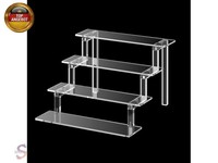 4-Stufiger Acryl Riser Display StäNder Treppe Display Regal Schminktisch