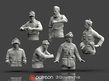 3d Model STL Format Digital File German Soldiers  Tank Crew WW2