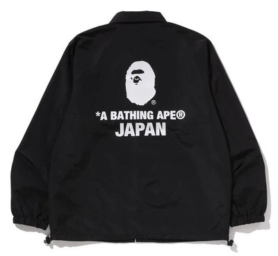 A BATHING APE Men's COLLEGE ONE POINT COACH JACKET Black