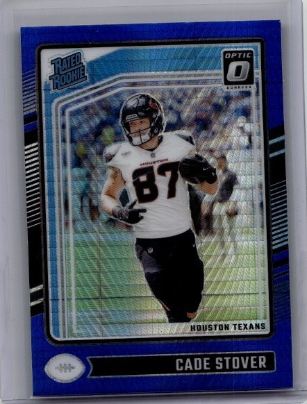 2024 Panini Donruss Optic - Rated Rookie Cade Stover #218 Blue Hyper Prizm (RC)