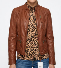 Damen Echtlederjacke Vero Moda Größe M  Braun