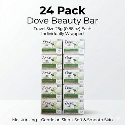 Dove Beauty Bar Travel Size Soap 24 Pack 25g Hotel Airbnb Guest Essentials Bulk
