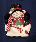 Fitz and Floyd Holly Jolly Snowman Canape Plate New In Box — photo 2
