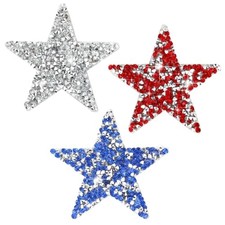 Patriotic Rhinestone Star Stickers, 3PCS Crystal Rhinestone Stickers Start 2