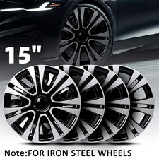 15 Set Of 4 Snap On Full Hub Caps Wheel Covers Fit For R15 Tire Steel Rim New