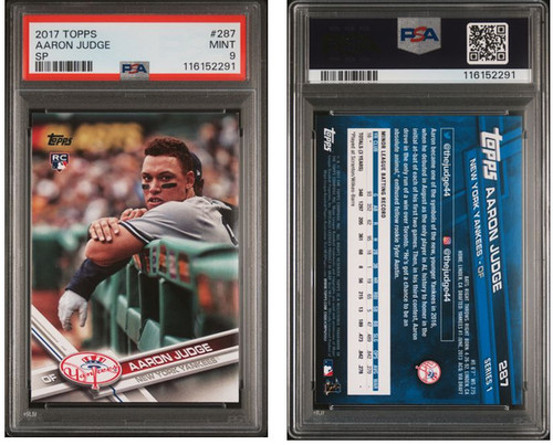 2017 Topps Aaron Judge RC - SP Leaning On Railing New York Yankees #287 PSA 9