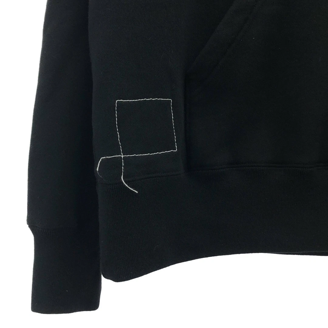 Felpa con cappuccio Sacai 2025SS WTAPS stampa floccata doppio tocco Flocky 2 nera uomo usata KLDR 0