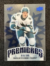 2024-25 UD Ice Hockey Macklin Celebrini #246 Premieres Blue /399